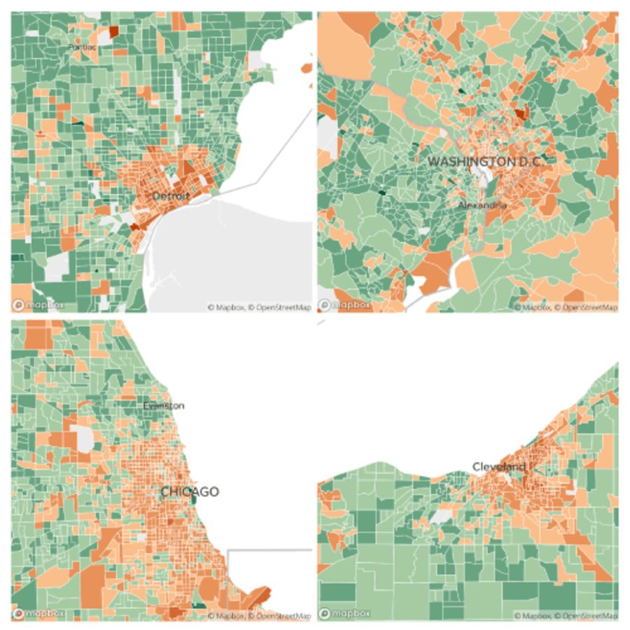 2020 Census response rates mapped by census tract